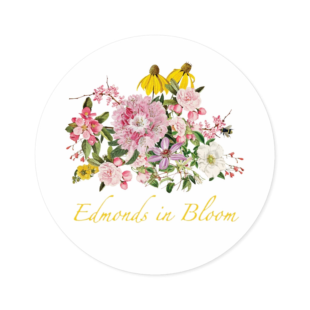 Edmonds in Bloom Round Stickers, Indoor\Outdoor