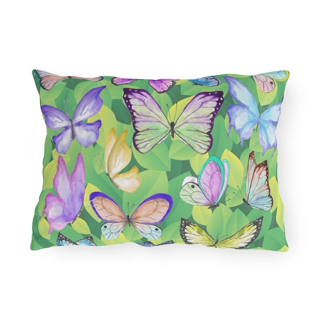 Watercolor Butterflies Outdoor Pillows