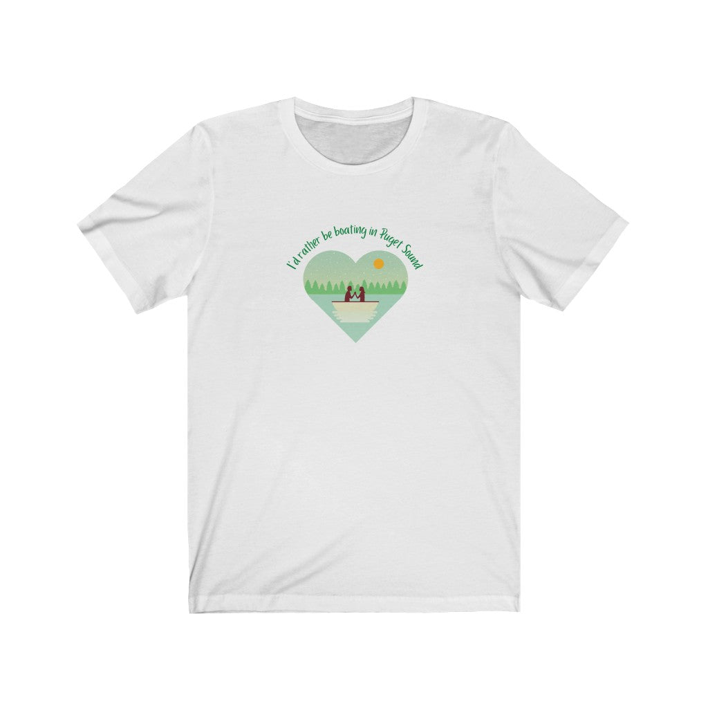 I'd rather be boating in Puget Sound heart T-shirt