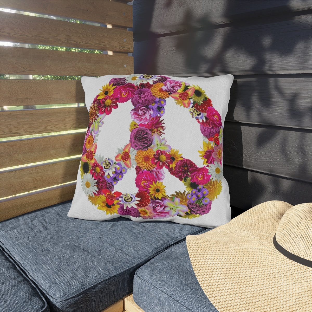 Peace-Full Flowers Outdoor Pillows