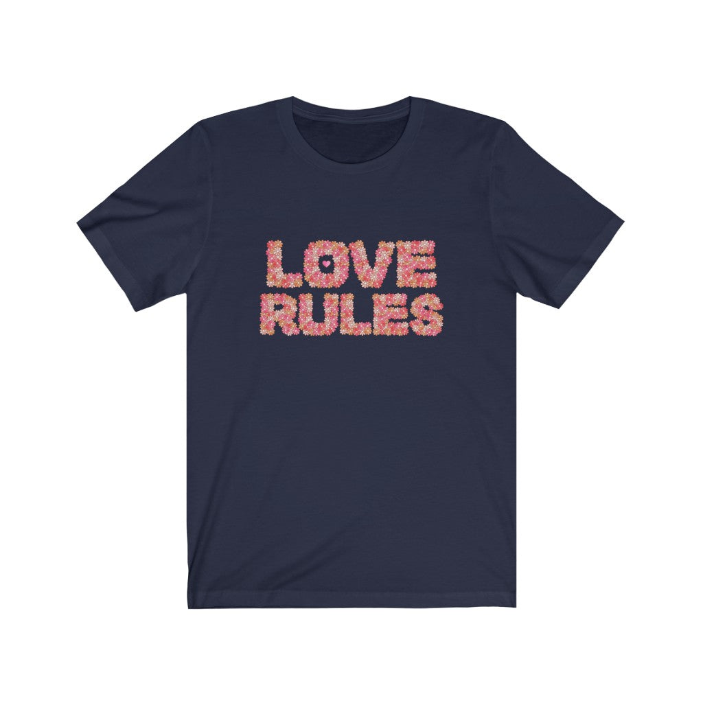 Love Rules floral lettering T-shirt