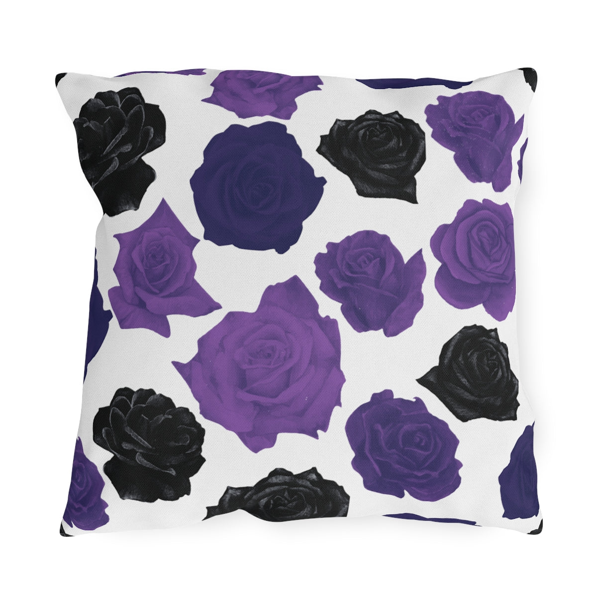 Dark Purple Roses Outdoor Pillows