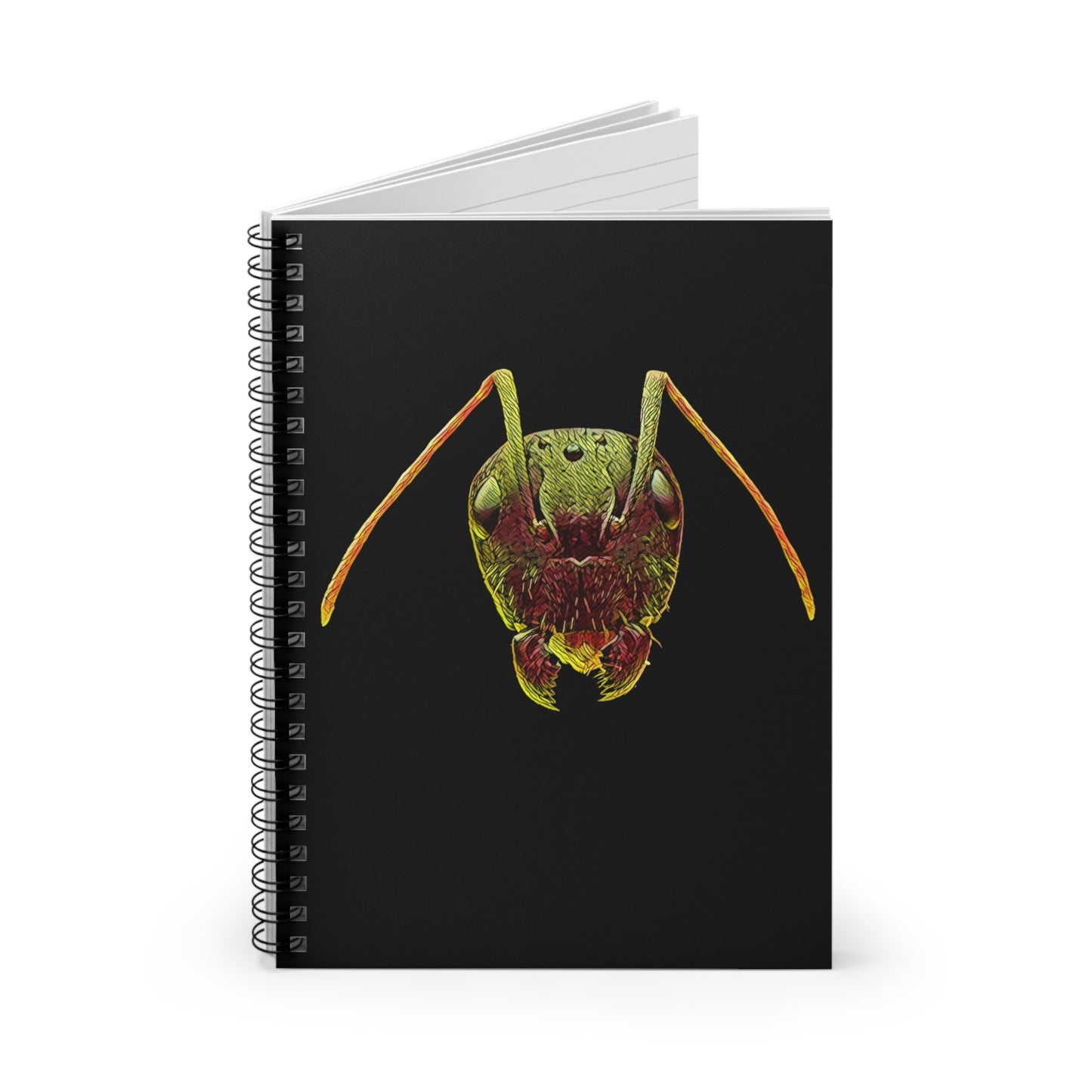 Artsy Carpenter Ant Head Spiral Notebook - Ruled Line
