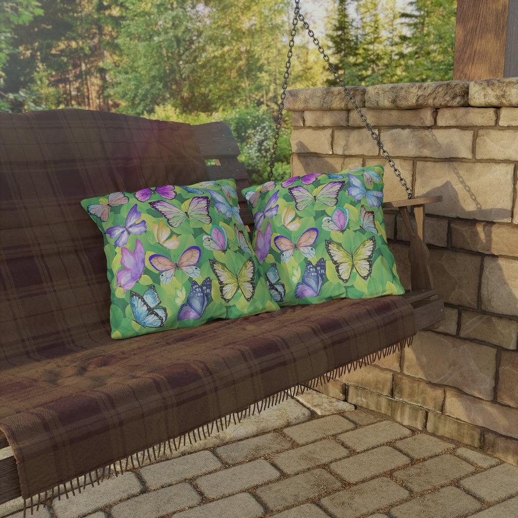 Watercolor Butterflies Outdoor Pillows