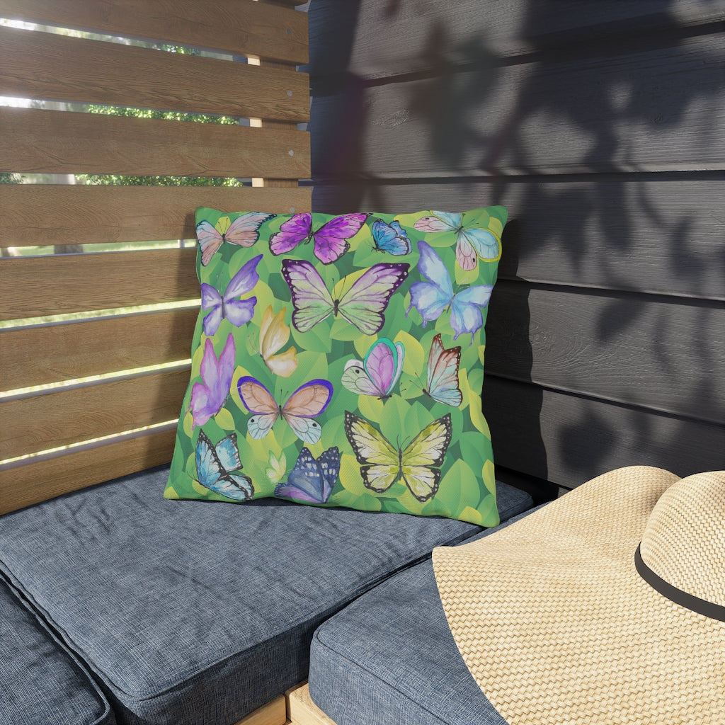 Watercolor Butterflies Outdoor Pillows