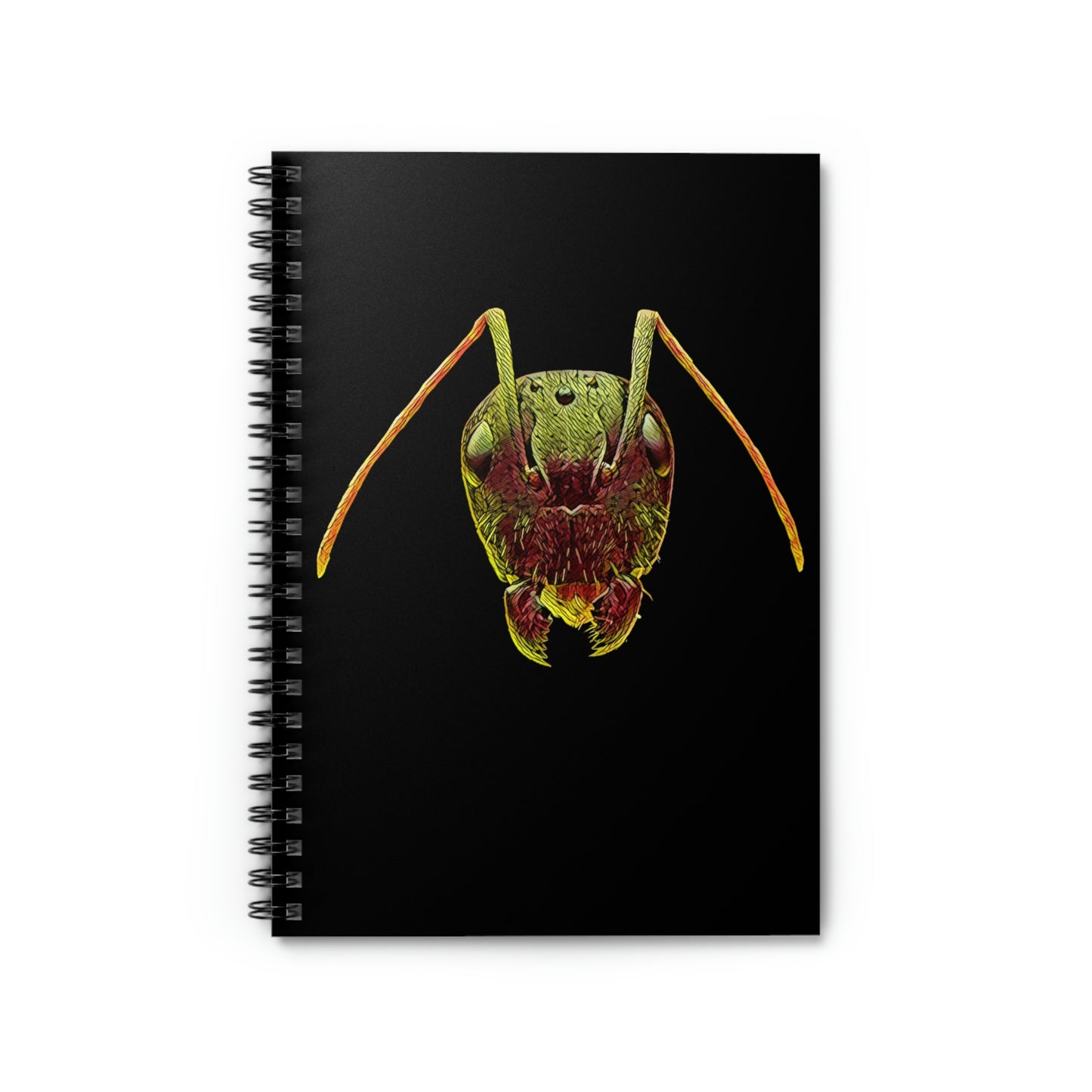 Artsy Carpenter Ant Head Spiral Notebook - Ruled Line