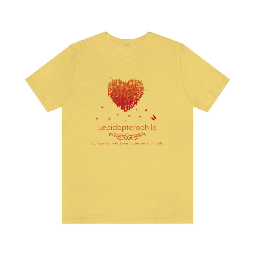 Lepidopterophile - lover of butterflies and moths (red theme) T-shirt