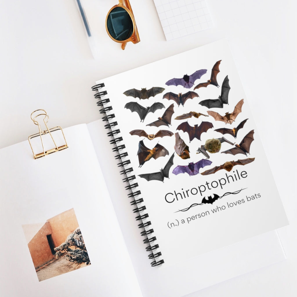 Chiroptophile - lover of bats Spiral Notebook - Ruled Line