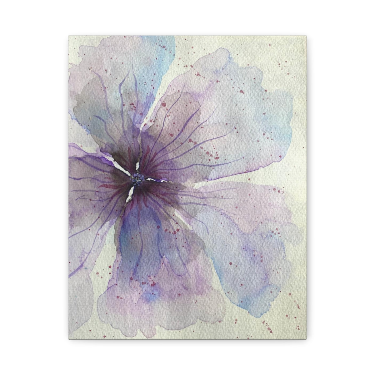 Watercolor Flower Painting Matte Canvas, Stretched, 1.25"
