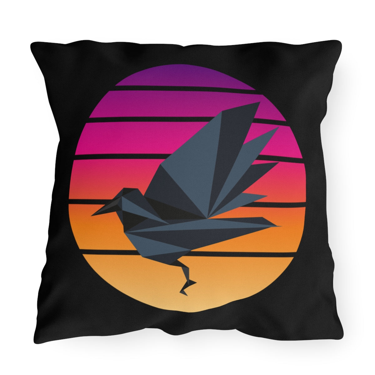 Sunset Crow Outdoor Pillows