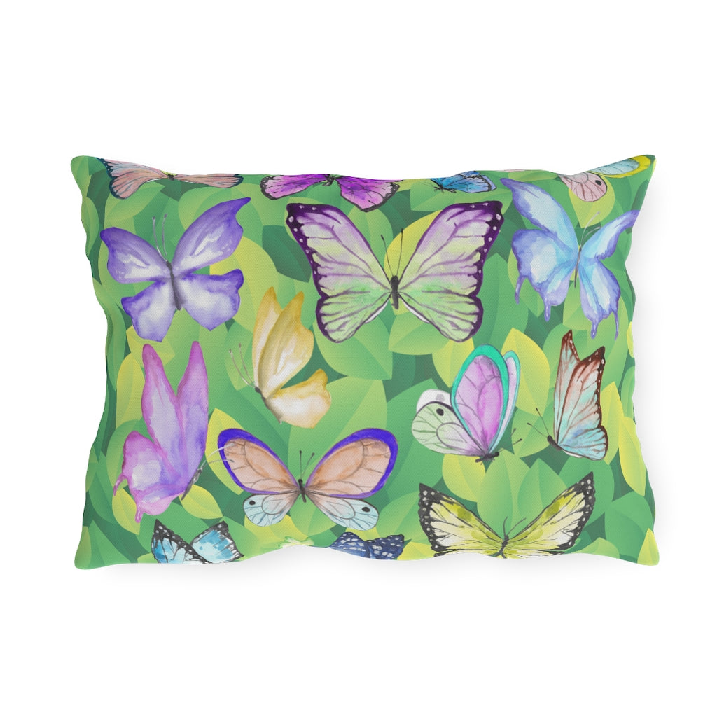 Watercolor Butterflies Outdoor Pillows