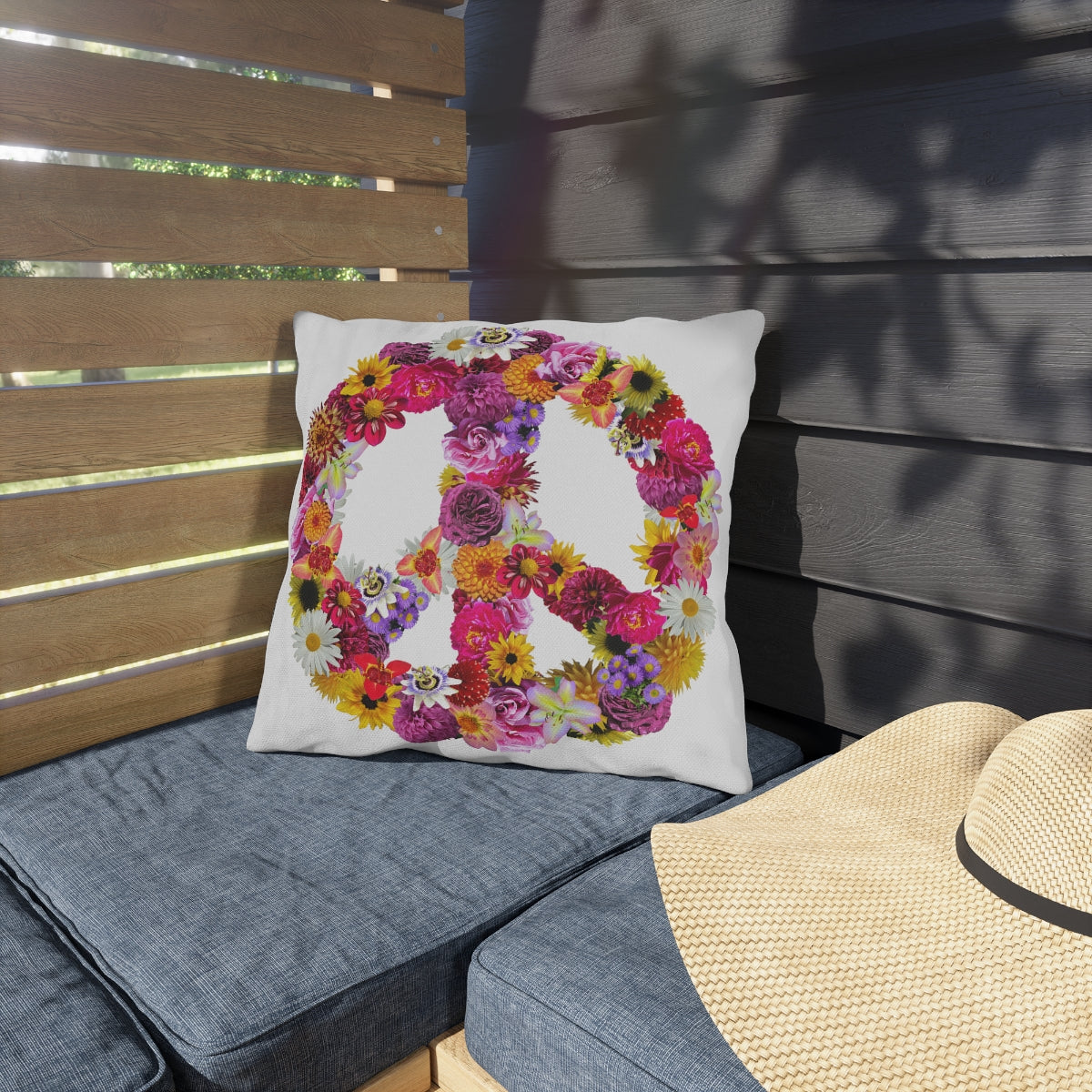 Peace-Full Flowers Outdoor Pillows