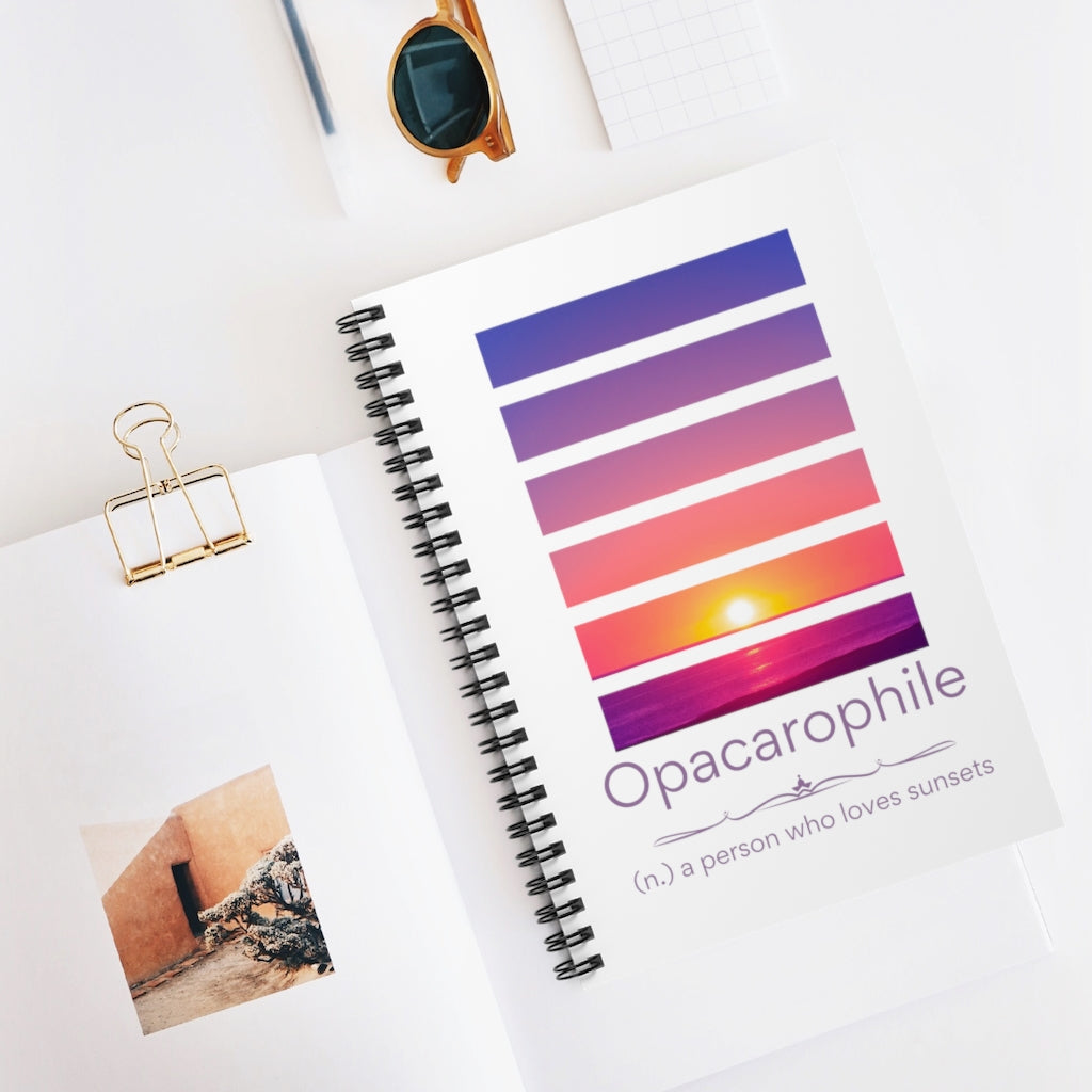 Opacarophile II - lover of sunsets Spiral Notebook - Ruled Line