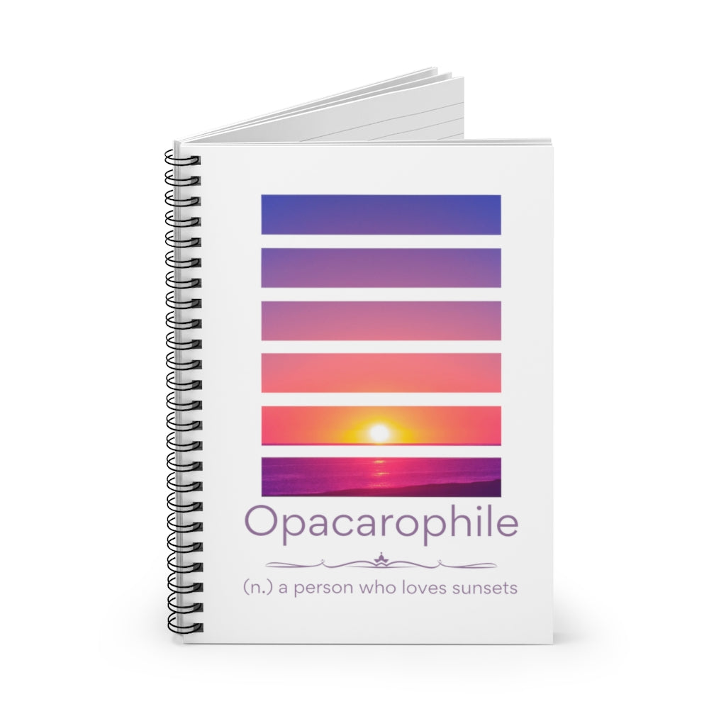 Opacarophile II - lover of sunsets Spiral Notebook - Ruled Line