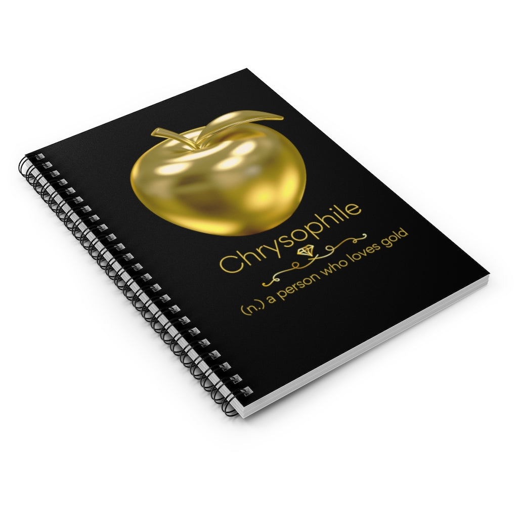 Chrysophile - Gold Lover Spiral Notebook - Ruled Line