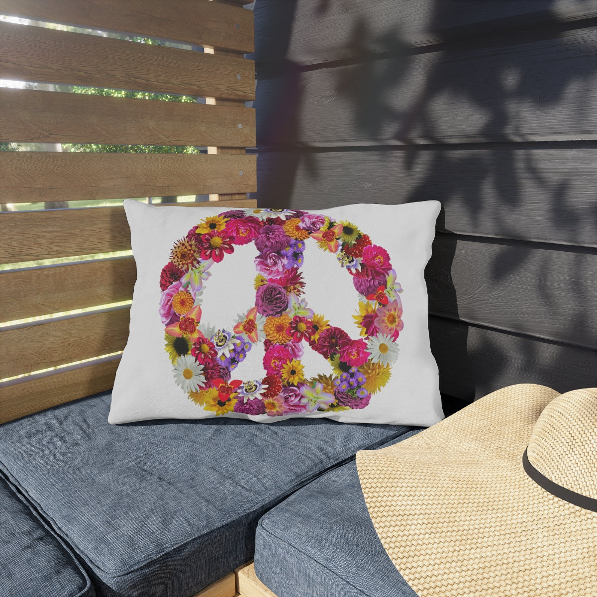 Peace-Full Flowers Outdoor Pillows