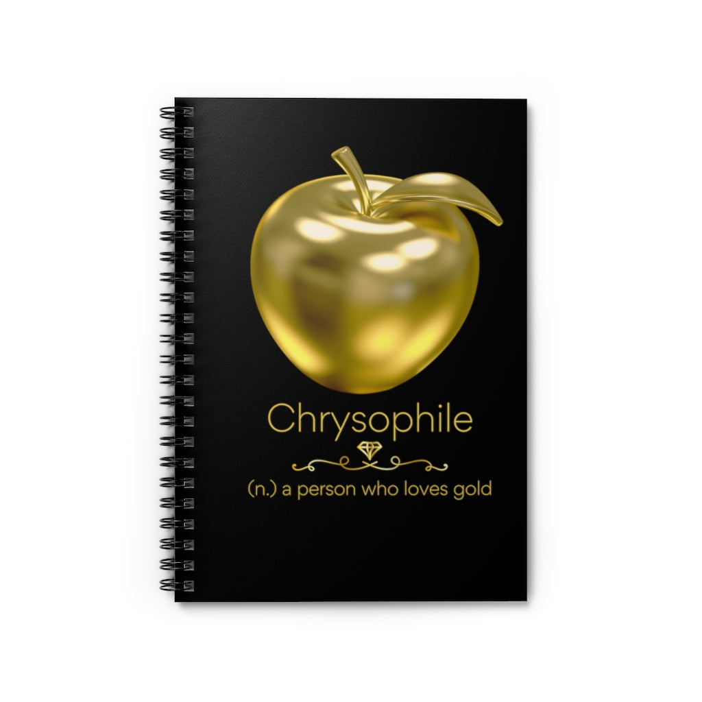 Chrysophile - Gold Lover Spiral Notebook - Ruled Line