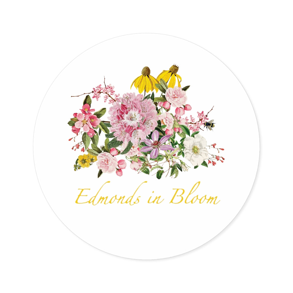 Edmonds in Bloom Round Stickers, Indoor\Outdoor