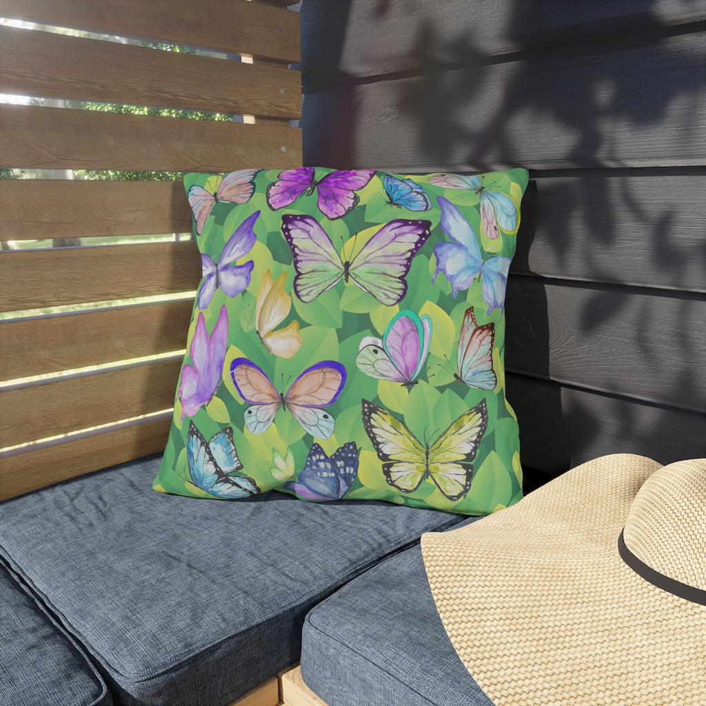 Watercolor Butterflies Outdoor Pillows