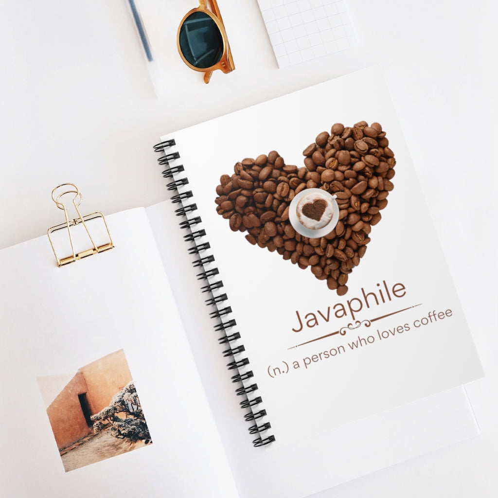 Javaphile II - coffee lover Spiral Notebook - Ruled Line