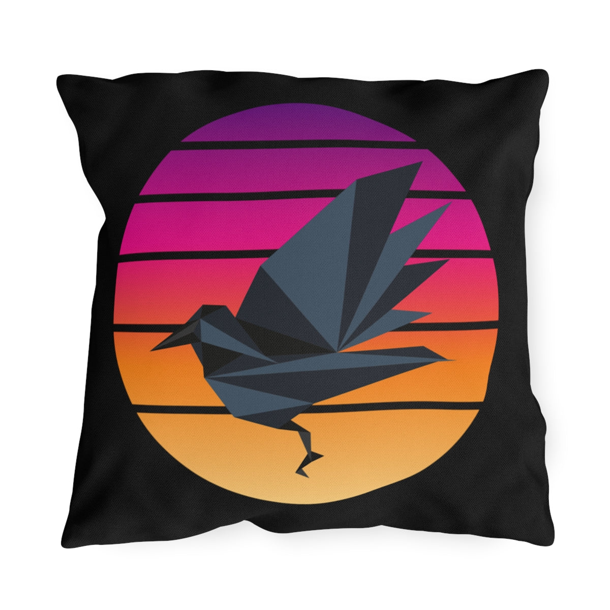 Sunset Crow Outdoor Pillows