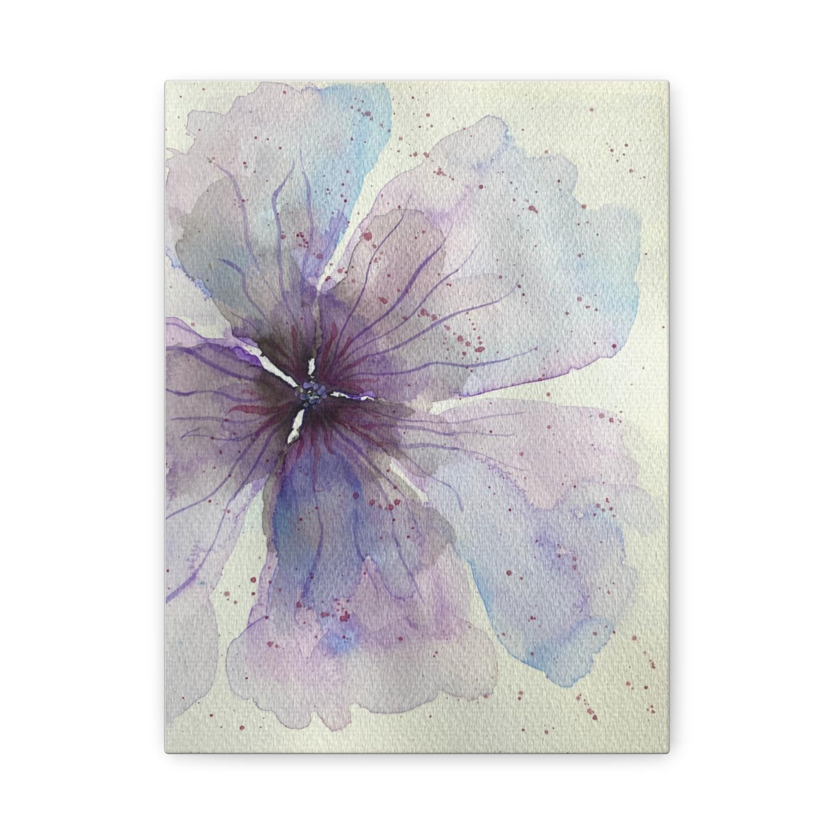 Watercolor Flower Painting Matte Canvas, Stretched, 1.25"