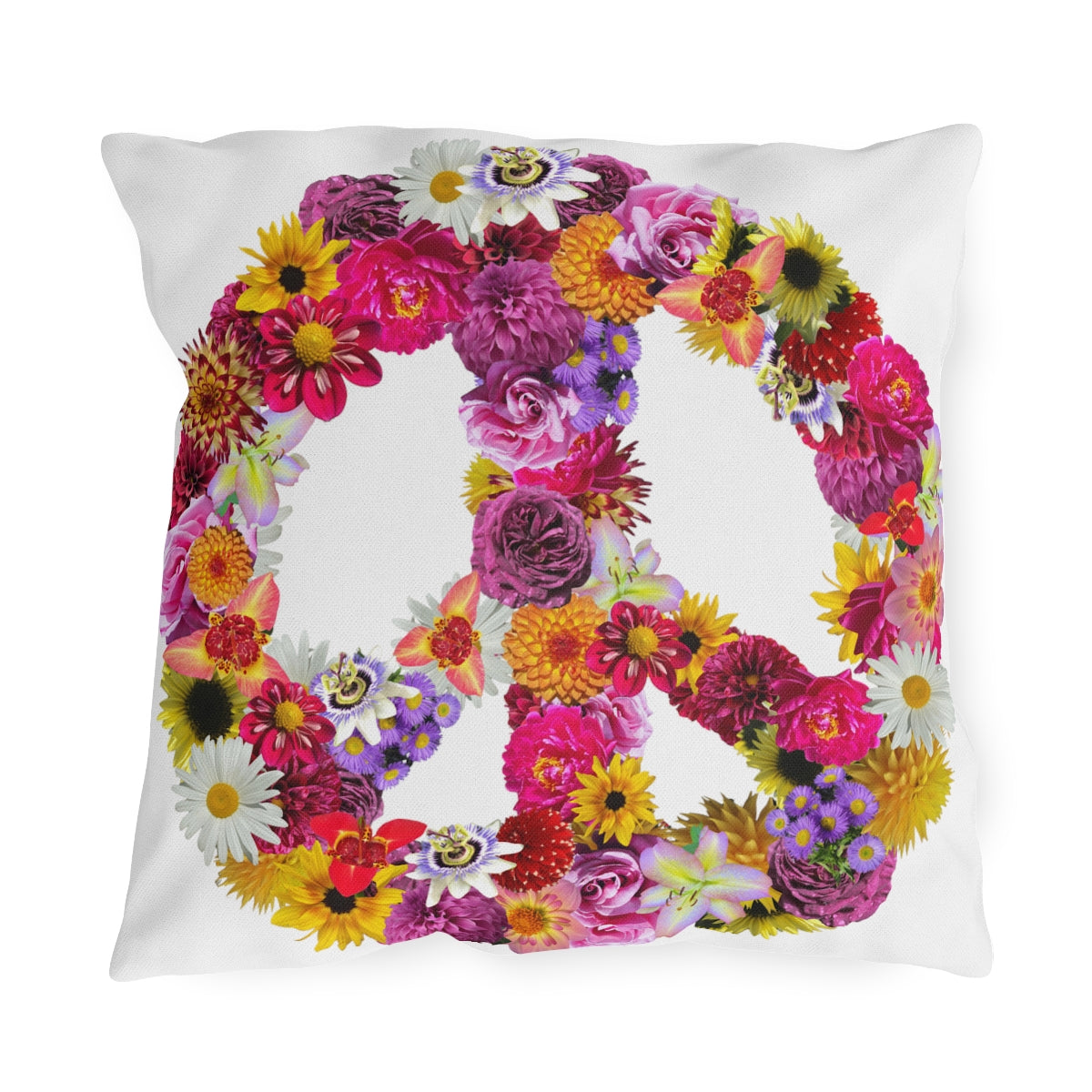 Peace-Full Flowers Outdoor Pillows