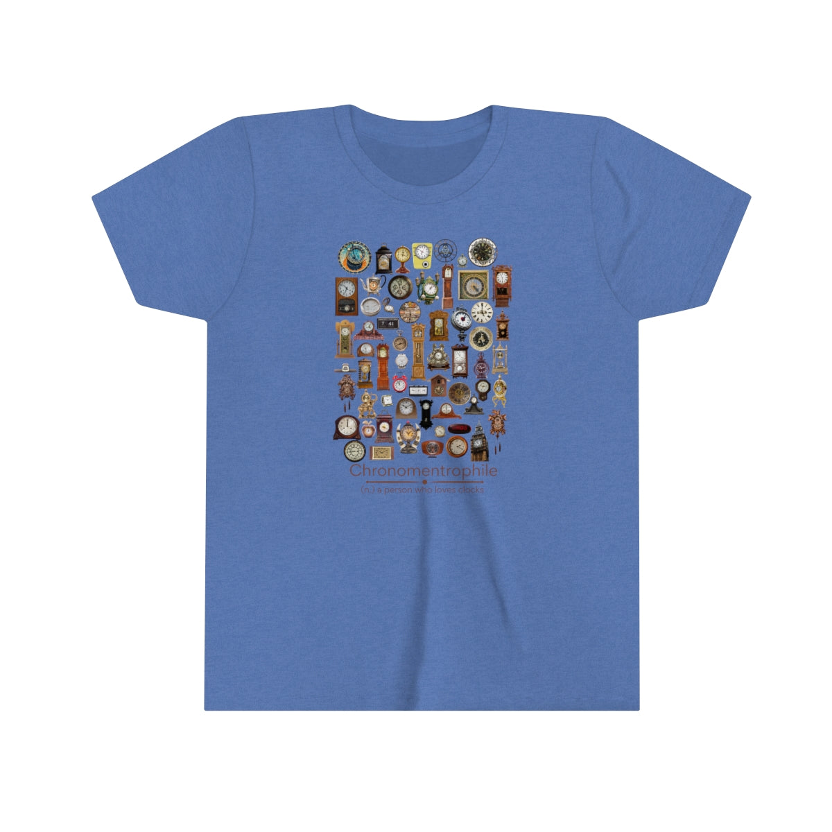 Chronomentrophile (realistic) - Clock Lover Youth Short Sleeve Tee