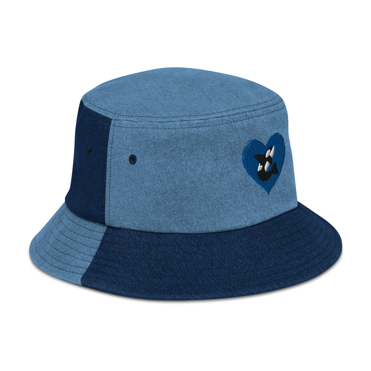 Orca Heart Denim bucket hat