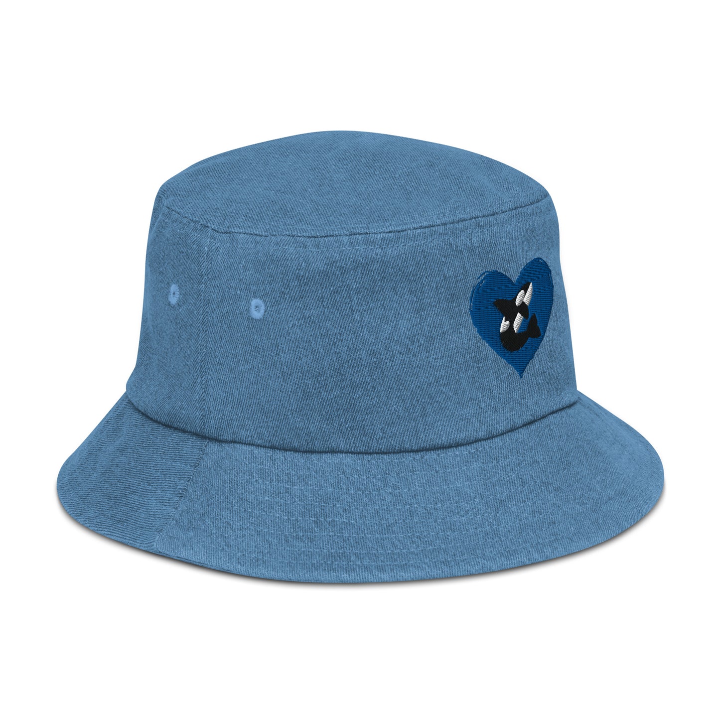 Orca Heart Denim bucket hat