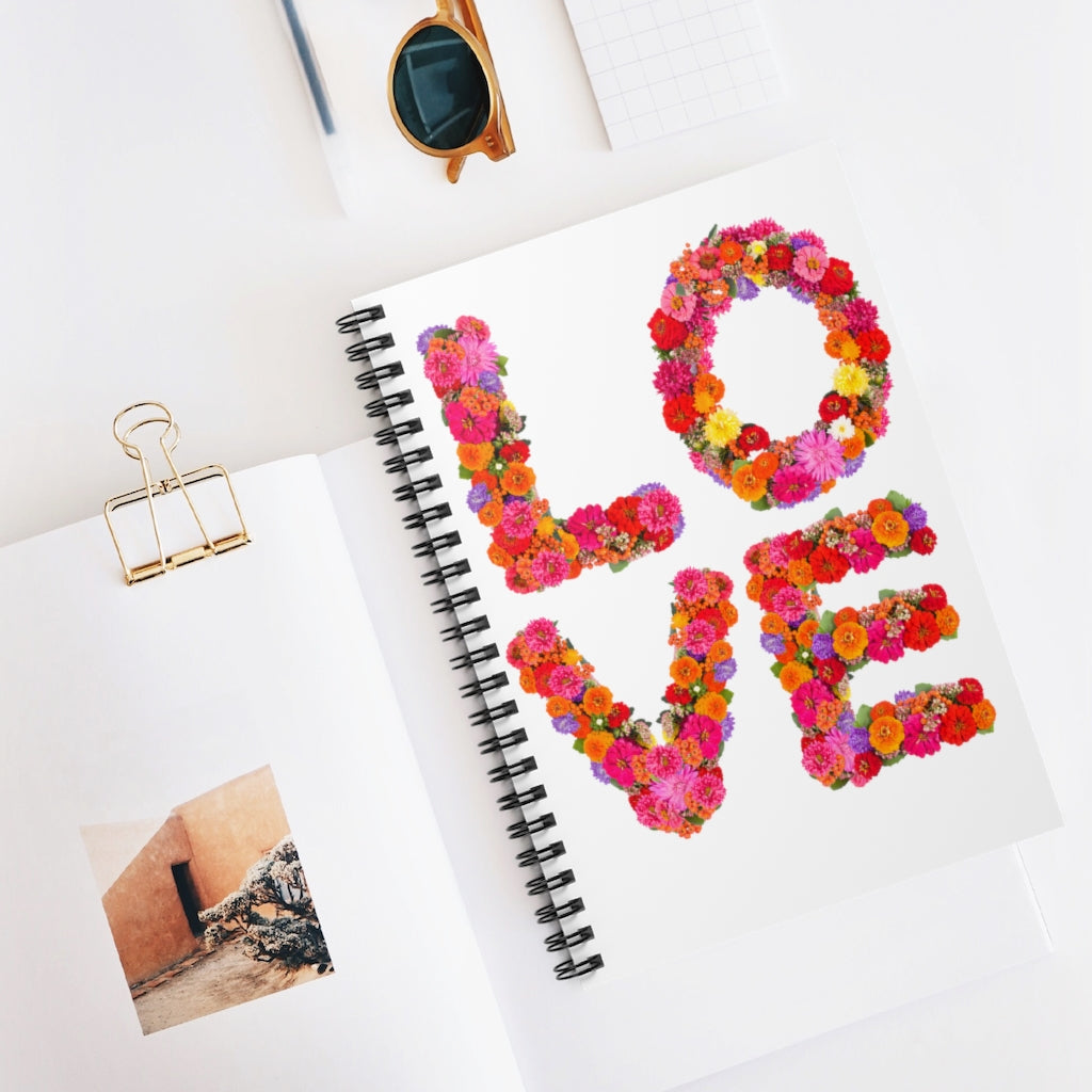 Floral Love Spiral Notebook - Ruled Line