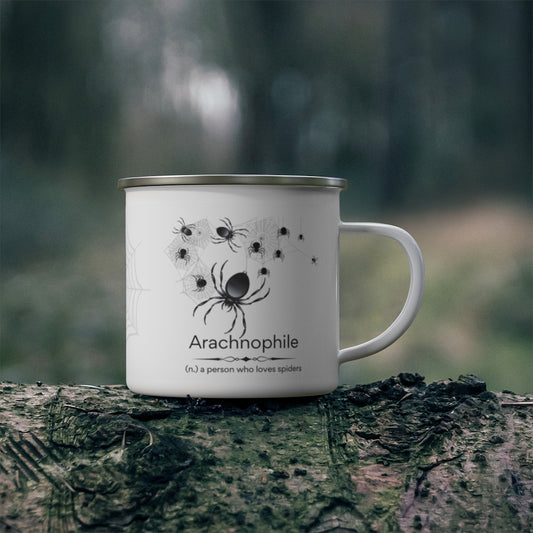 Arachnophile Enamel Camping Mug