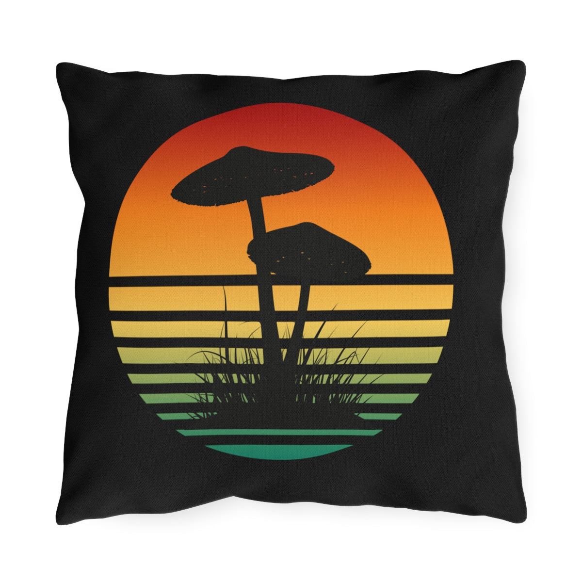 Mushroom Sunset Outdoor Pillows