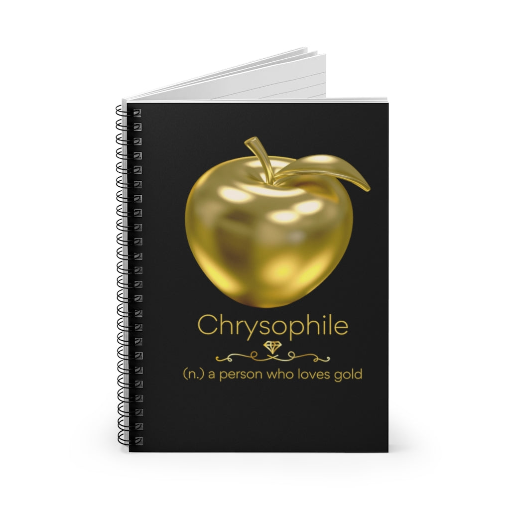 Chrysophile - Gold Lover Spiral Notebook - Ruled Line