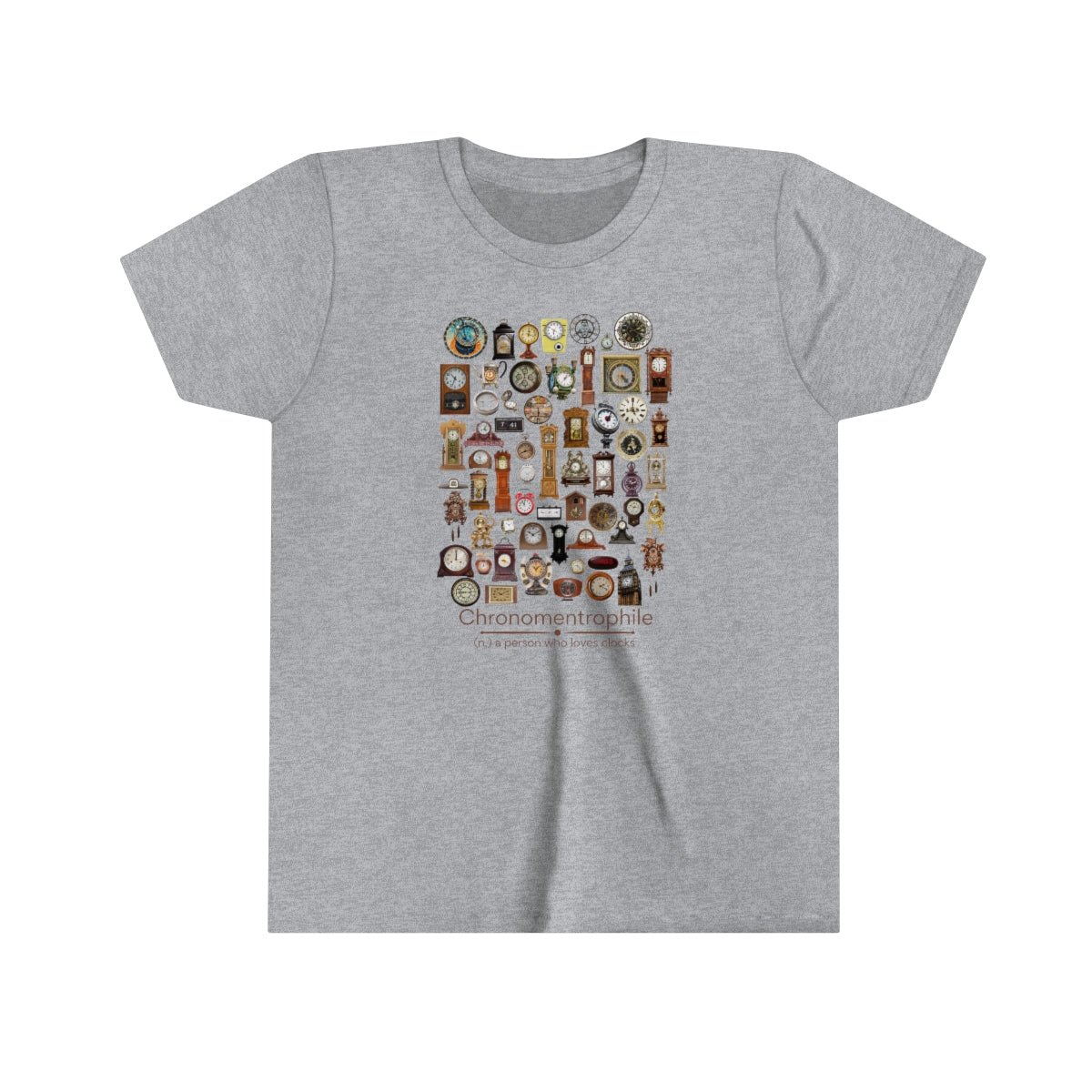 Chronomentrophile (realistic) - Clock Lover Youth Short Sleeve Tee