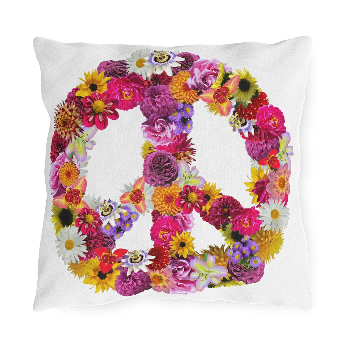 Peace-Full Flowers Outdoor Pillows