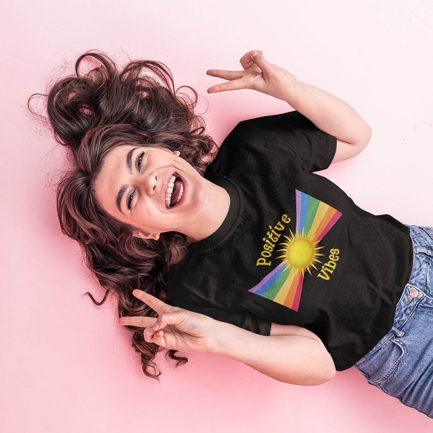 Positive Vibes Sunshine and Rainbows T-shirt